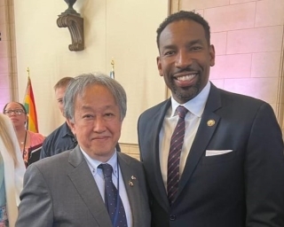 CG Takeuchi and Mayor Andre Dickins