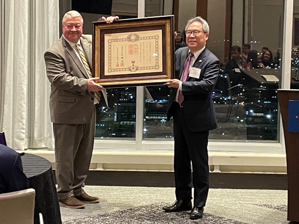 Presentation of the Order of the Rising Sun, Gold Rays with Rosette to Mr. Greg Canfield, Former Secretary of Commerce, State of Alabama
