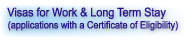 Visa for work & Long Term Stay (Applications with a Certificate of Eligibility)